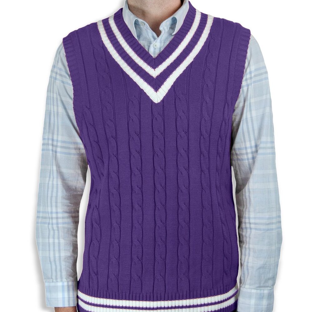 Mens Cable Cricket Sweater Vest